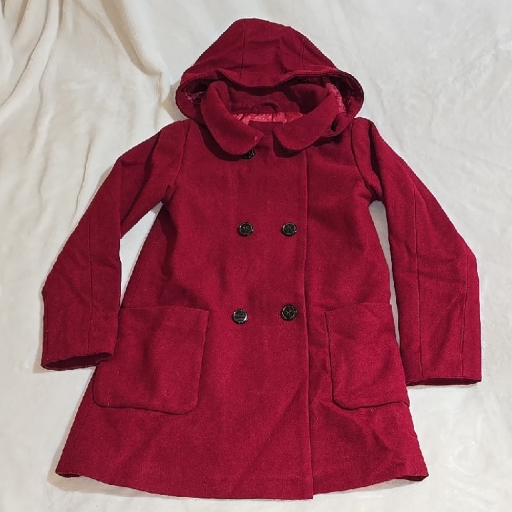 Richie House Kids Girls Double Breasted Long Wool Trench Coat Jacket Size 8